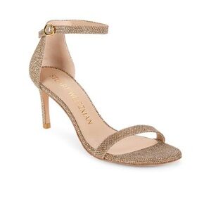 NIB Stuart Weiztman Nunakedstraight Metallic Strap Sandal size 6